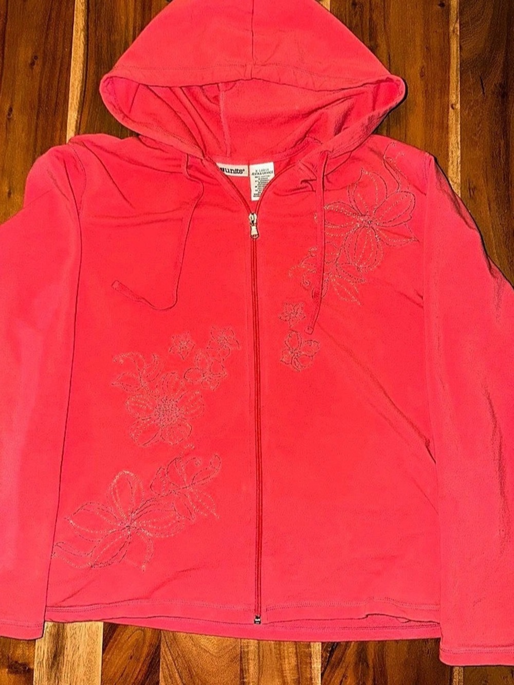 Units Floral Zip Hoodie Pink Size XL. #027